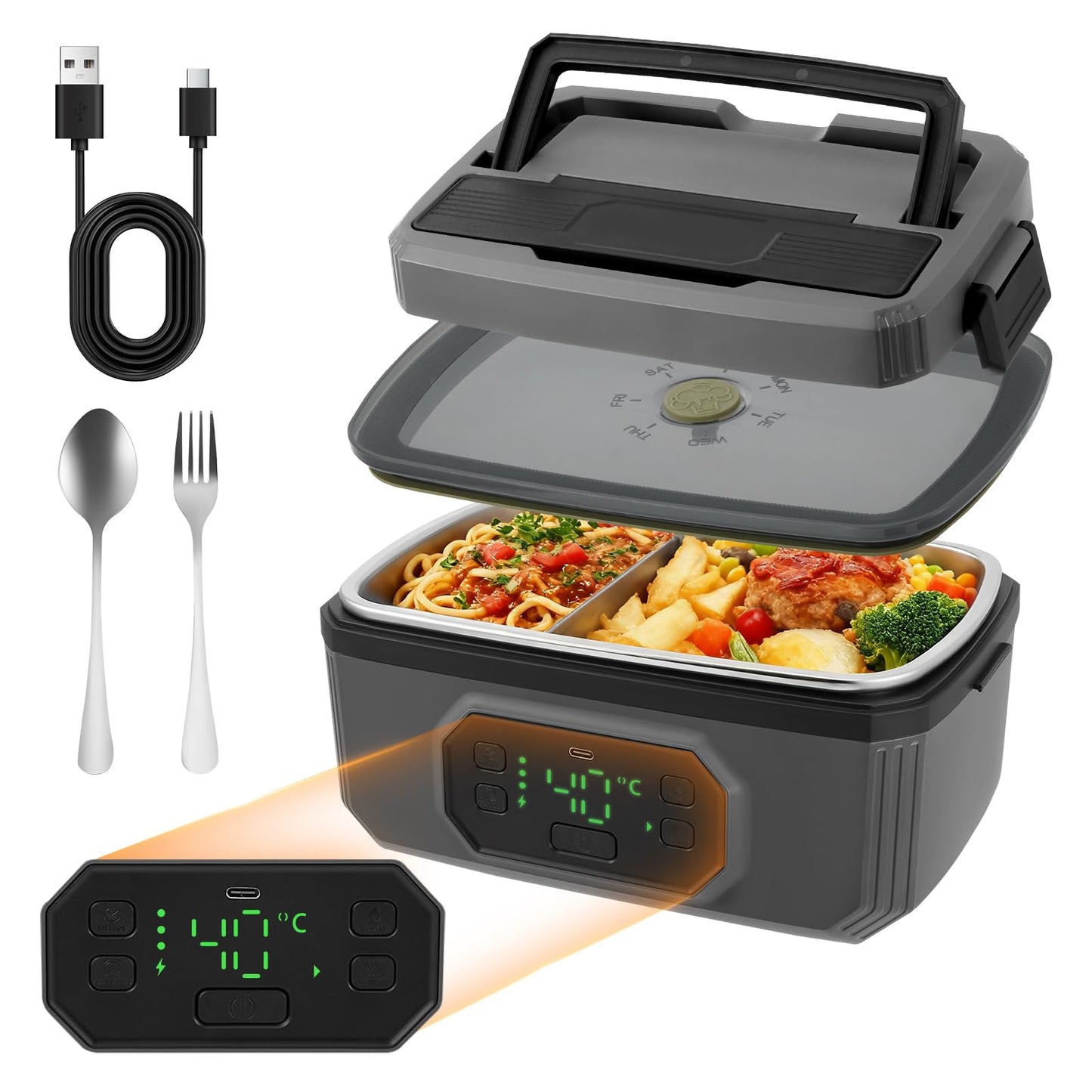 Insulated Thermal Food Container for Work and Travel - Luxicro