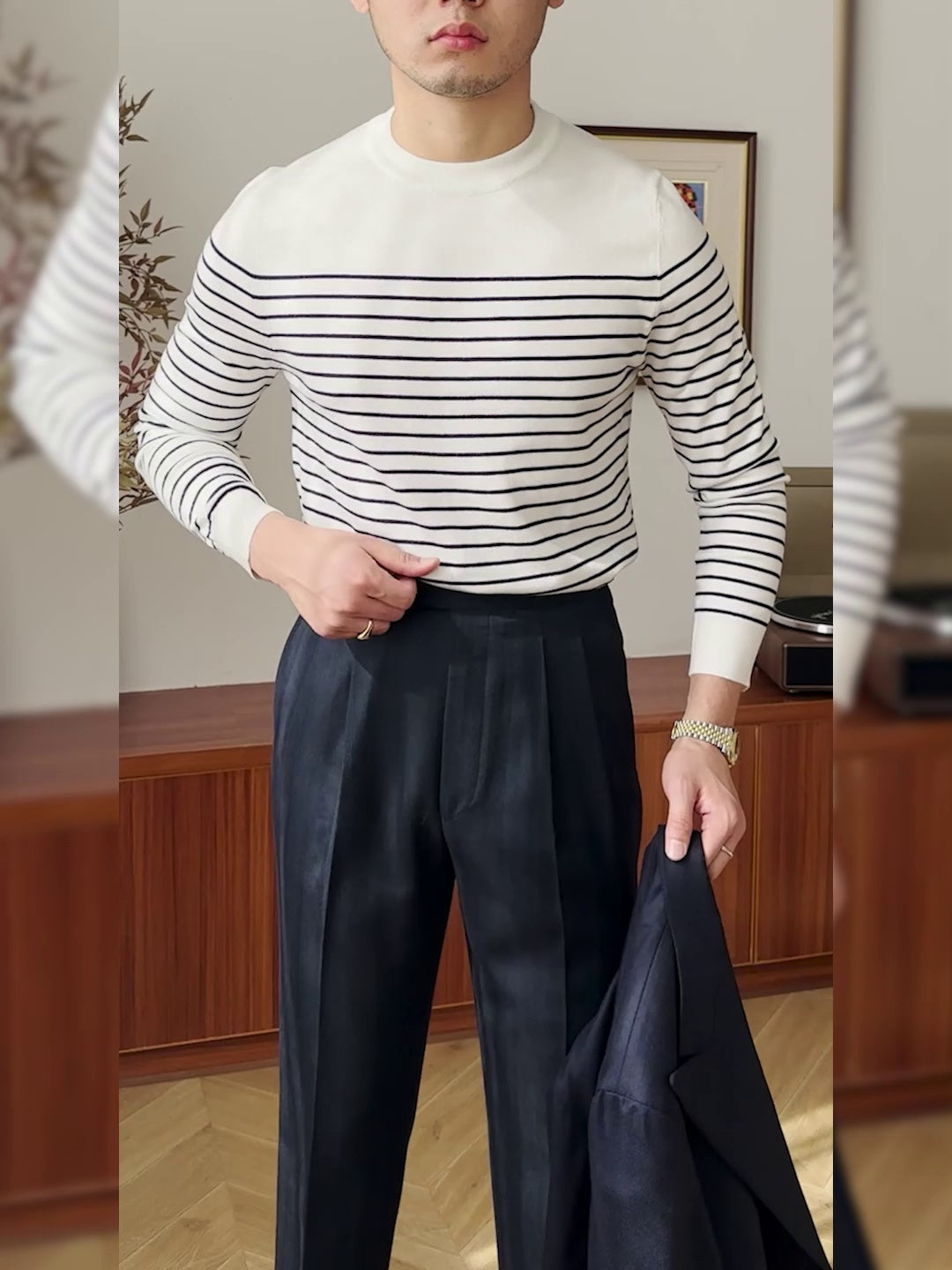 Cozy Traditional Men's Crew Neck Sweater