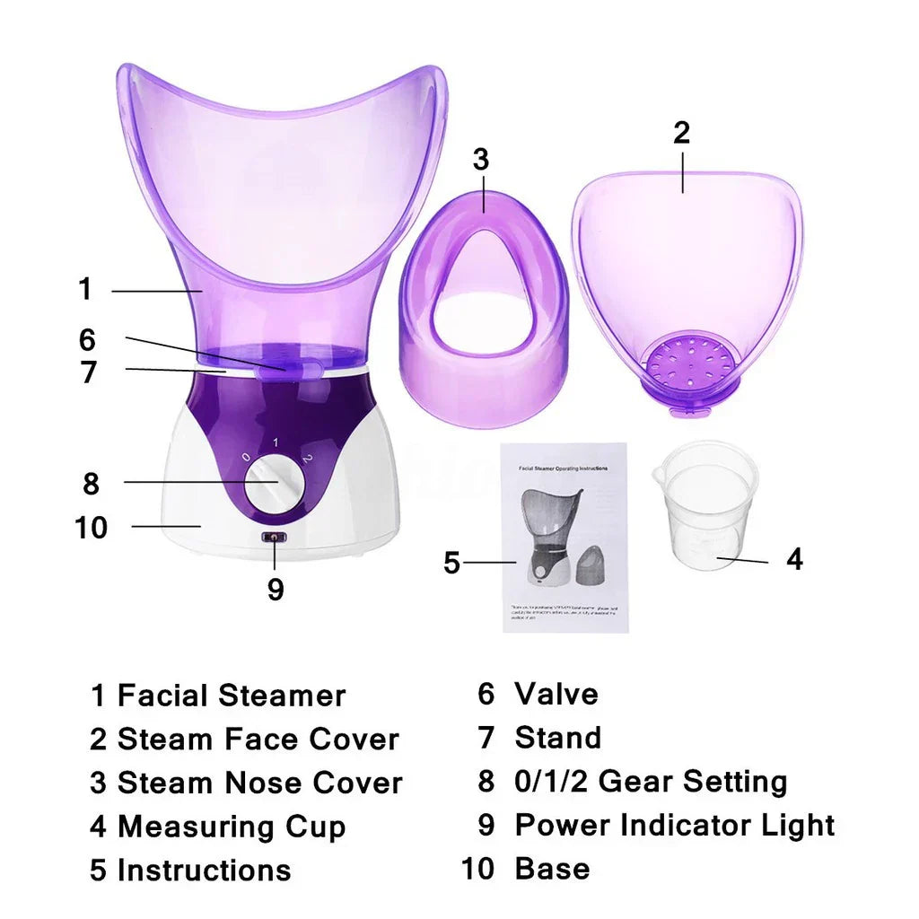 Compact Face Steamer With Adjustable Mist Setting