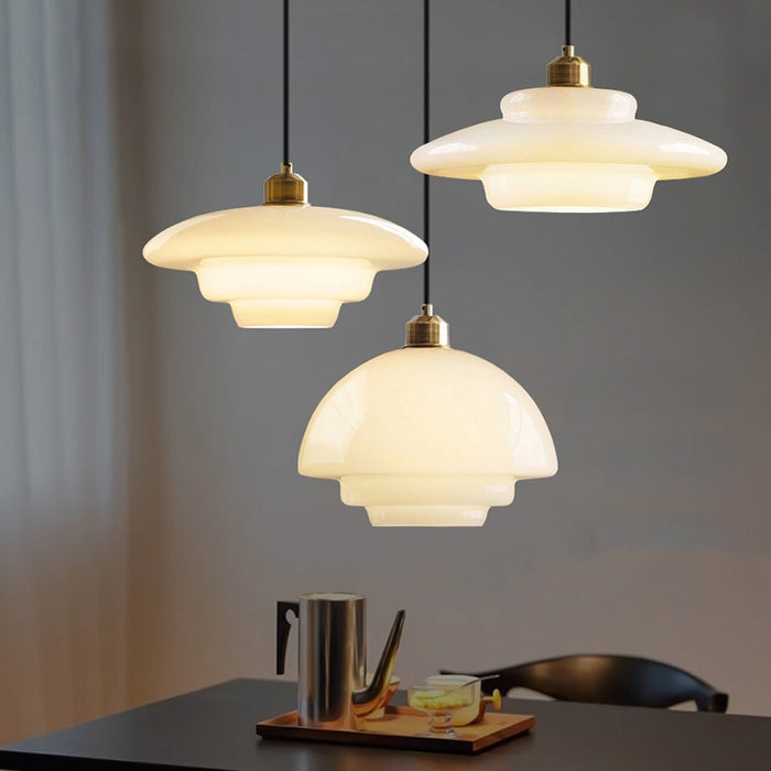 Classic White Glass Hanging Lamp