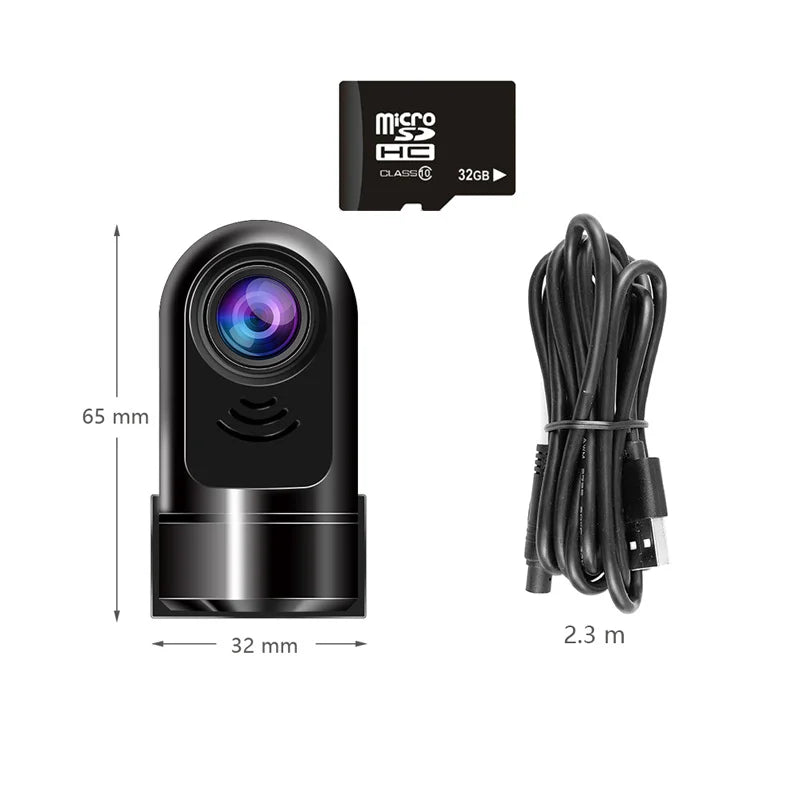 Small HD Dash Cam with 360 Degree View