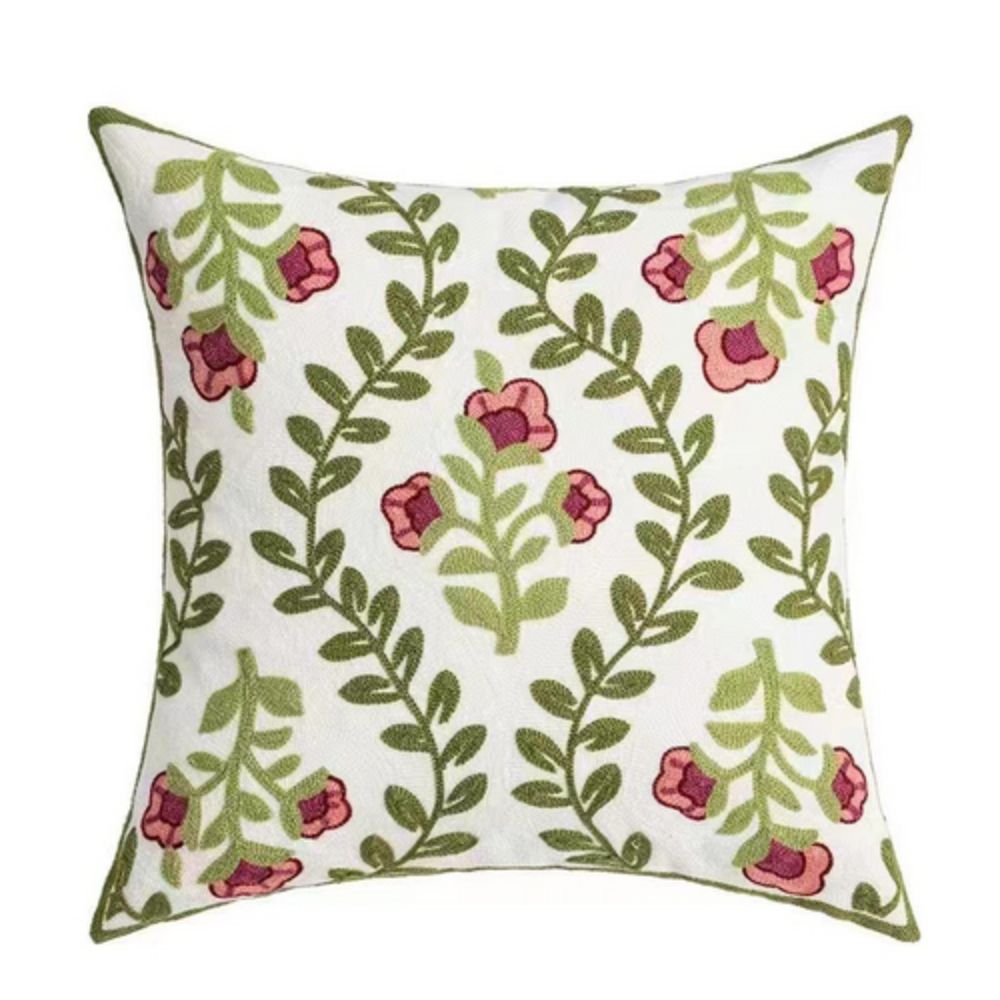 Delicate Floral Pattern Pillow Cover