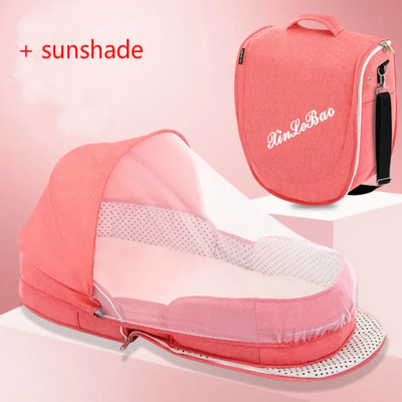 Portable Baby Travel Cot with Net and Carry Bag