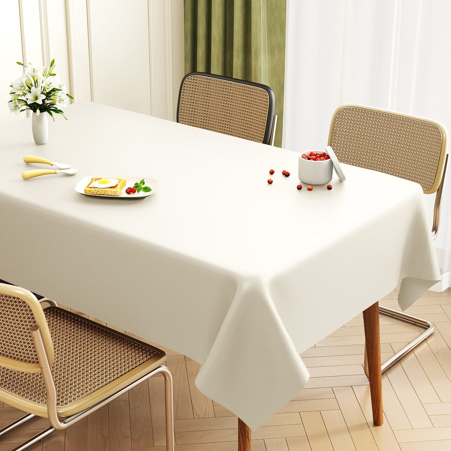 Premium Leather Rectangular Table Mat Waterproof Protector