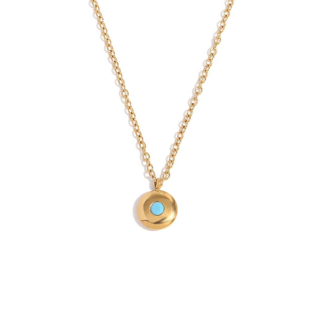 Dainty 18k Gold Birthstone Necklace Charm
