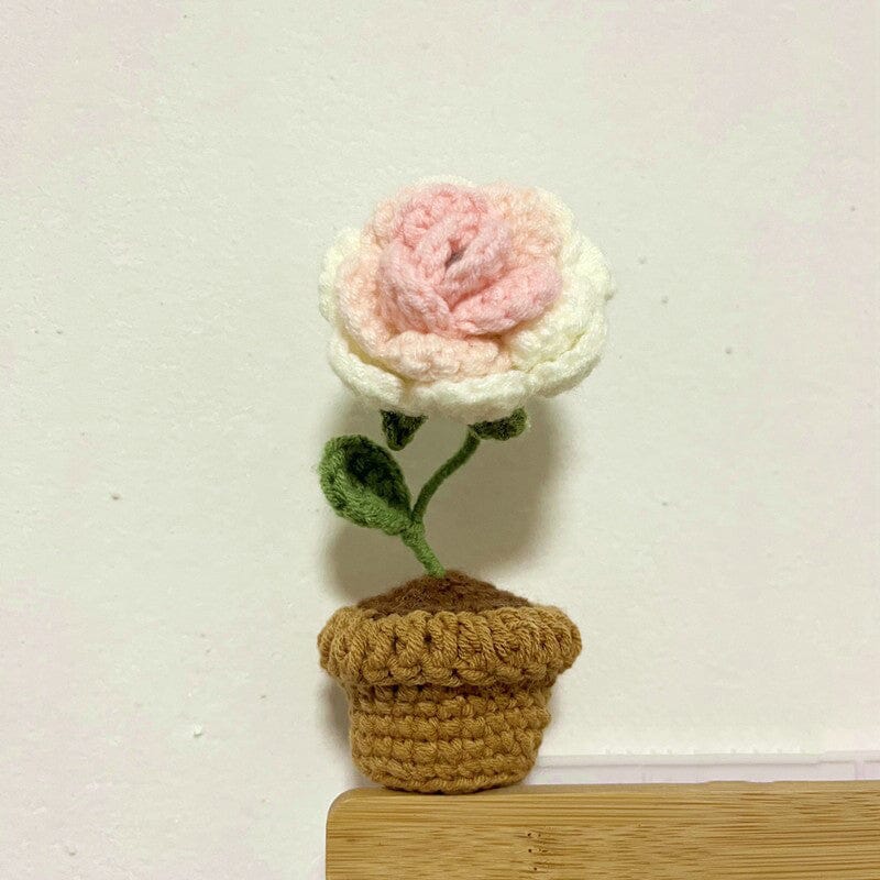 Colorful Hand Knit Flower Decor