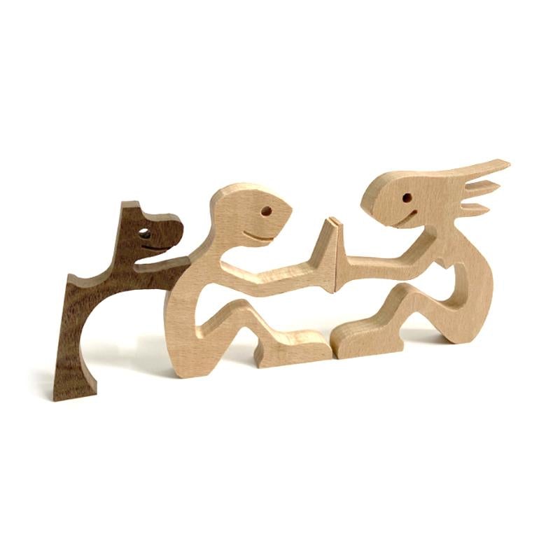 Handcrafted Wooden Animal Figurine Table Decor