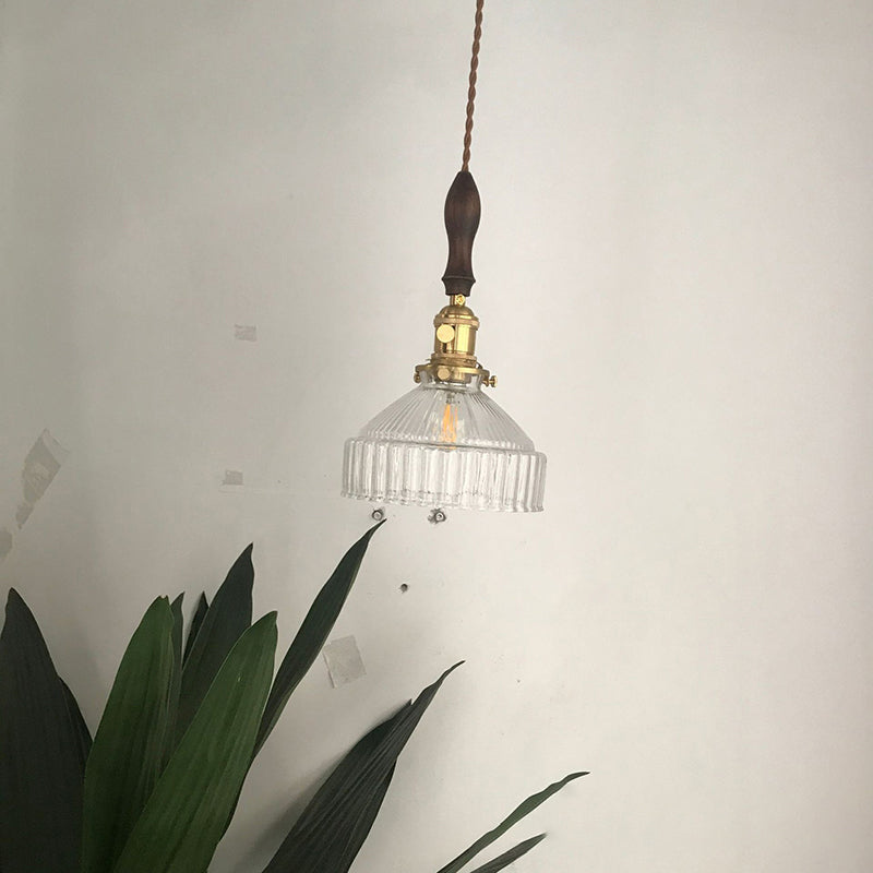 Rustic Metal Pendant Lighting - Antique Glass Lamp