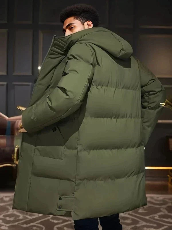Warm Insulated Mens Parka Coat - Waterproof Long Padded