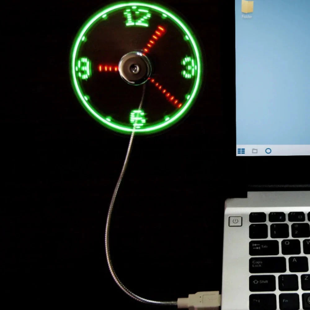 Silent Compact Desktop Fan Clock