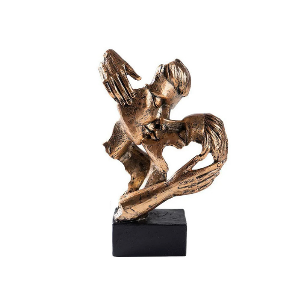 Unique Lovers Figurine – Contemporary Art Statue for Home