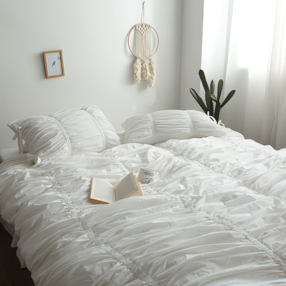 Romantic Ruffle Lace Bed Set | 4 Piece Comforter