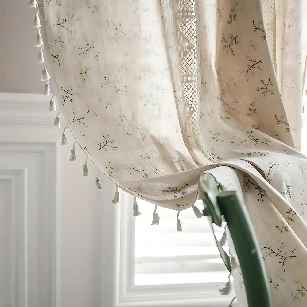 Delicate Floral Sheer Curtain - Luxicro