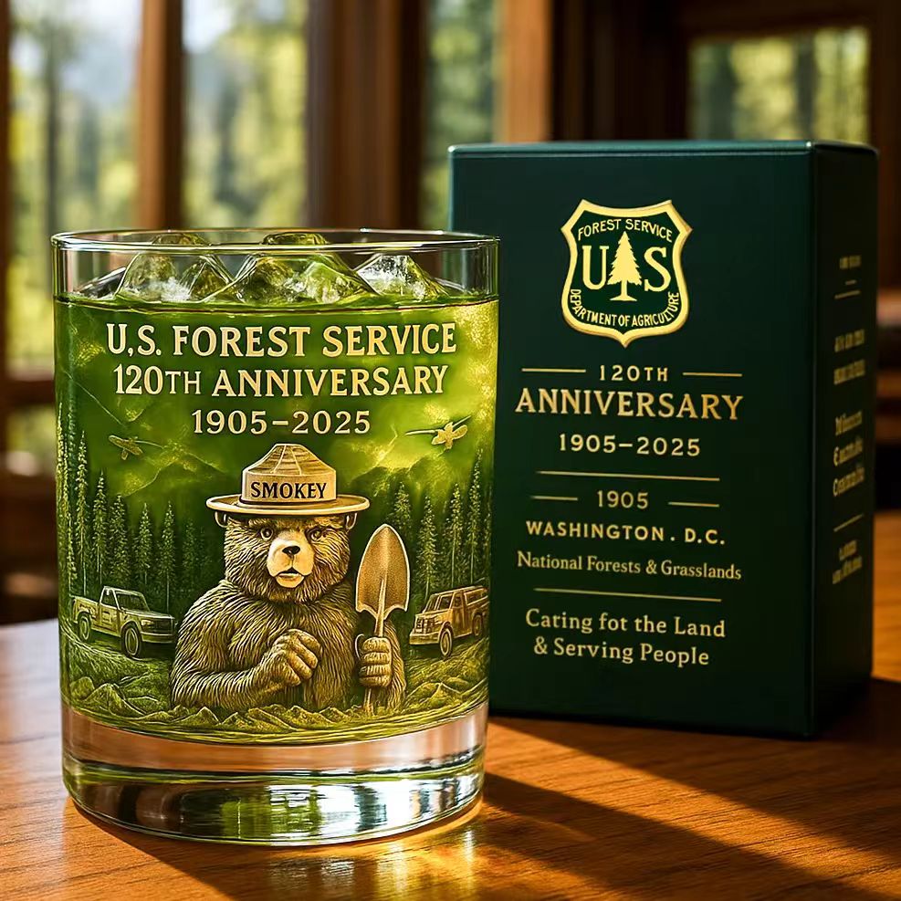 Collectible Forest Service 120th Anniversary Whiskey Glass - Luxicro