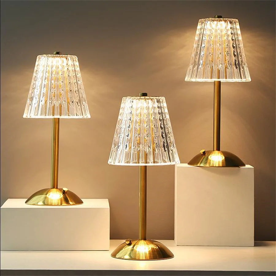 Luxury Crystal Glass Table Light with Sparkling Shade