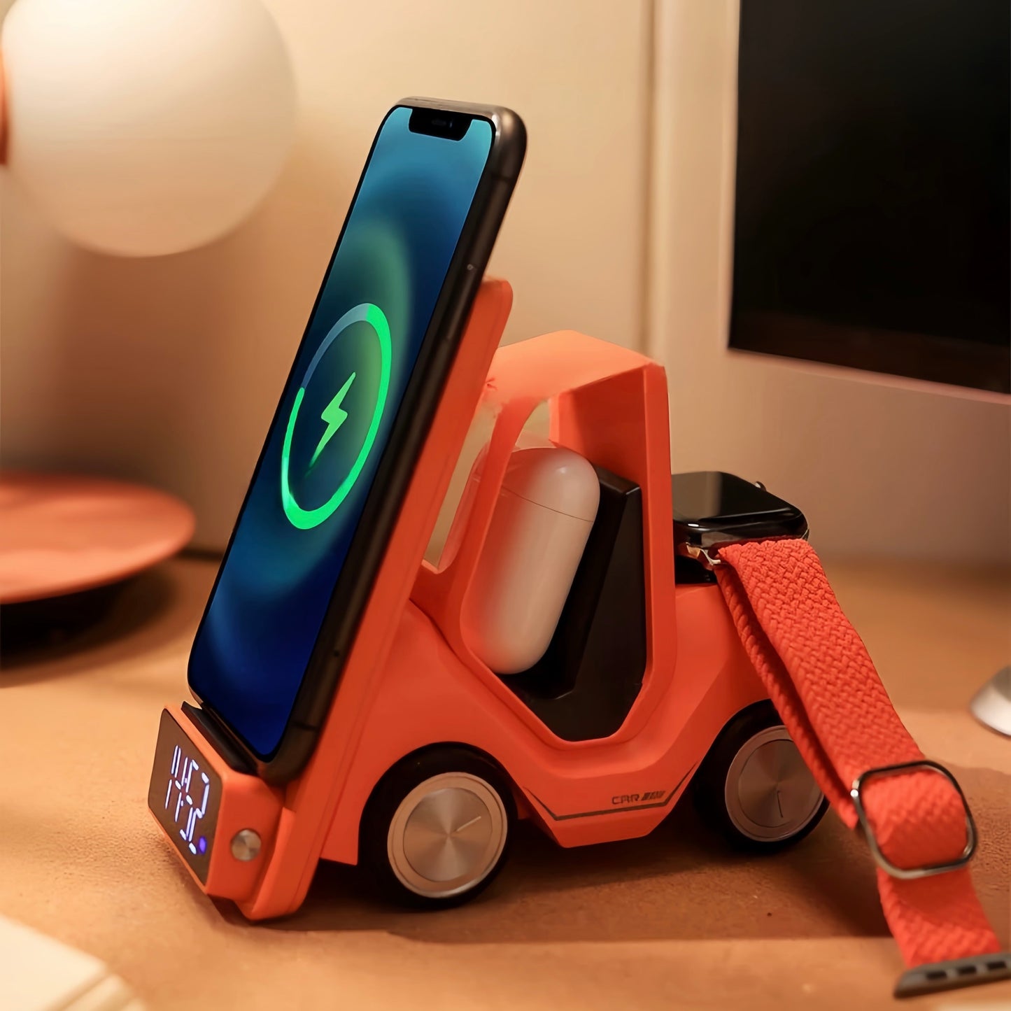 4 Port Quick Wireless Charger Dock for iPhone, AirPods, Watch