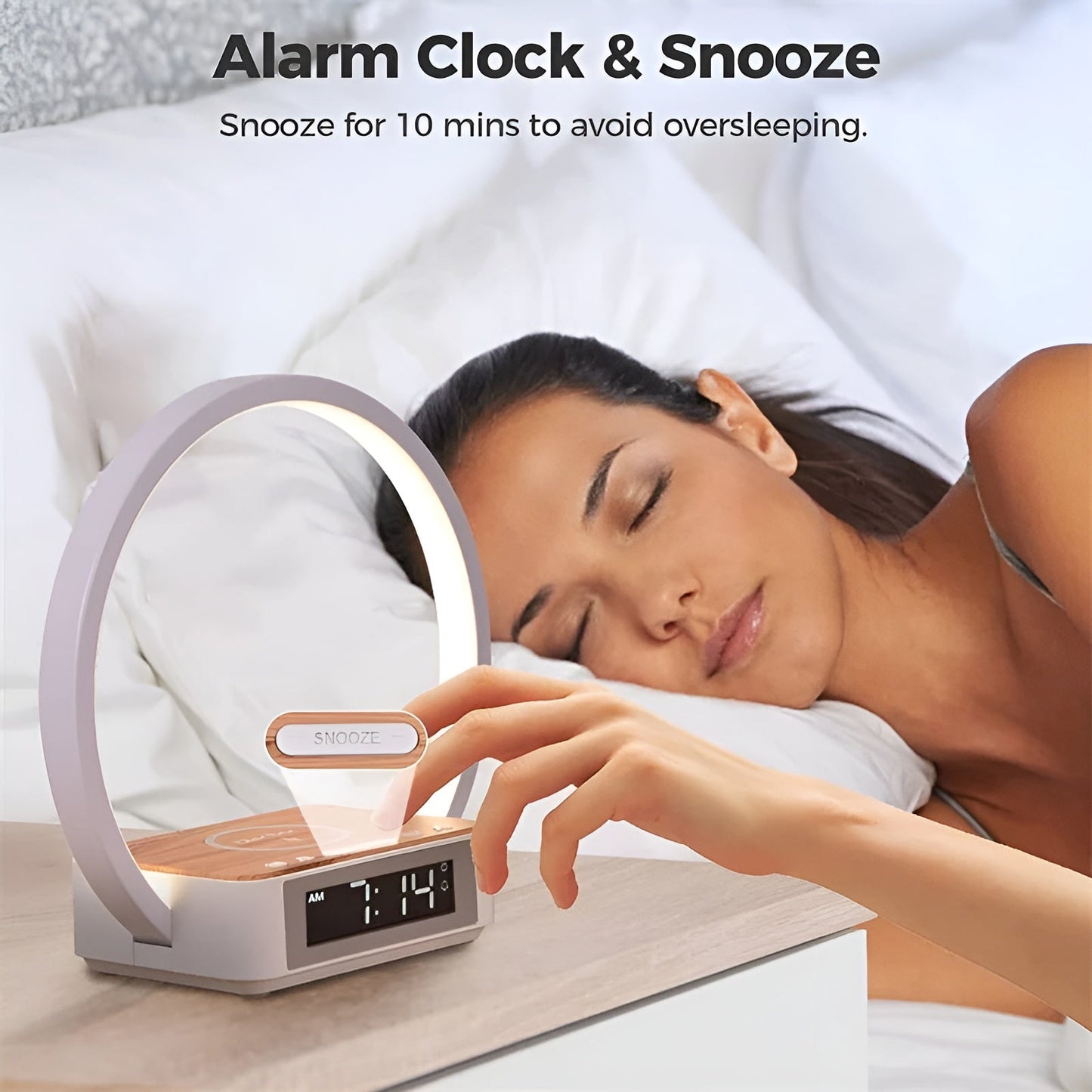 Wireless Charging Desk Lamp with Alarm Clock