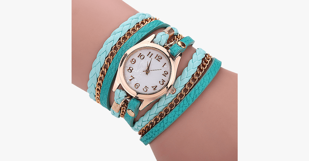 Luxury Gold Quartz Watch with Interchangeable Bands