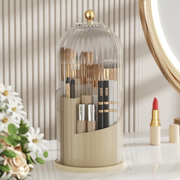 Spinning Cosmetic Brush Organizer Case