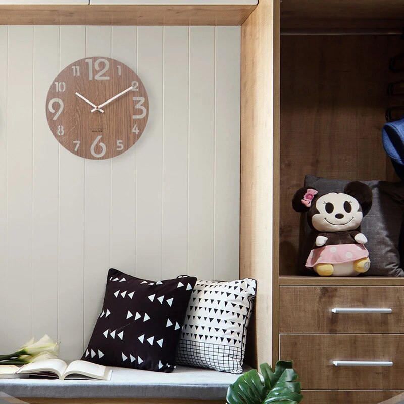 Contemporary 3D Wooden Wall Clock