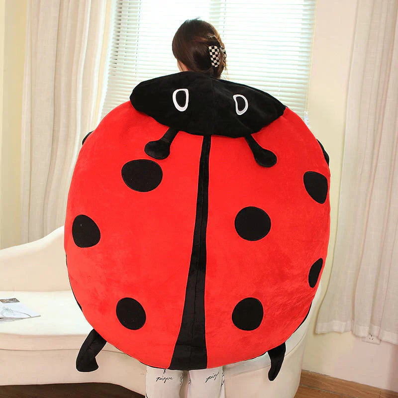 Adorable Red Ladybug Plush Pillow