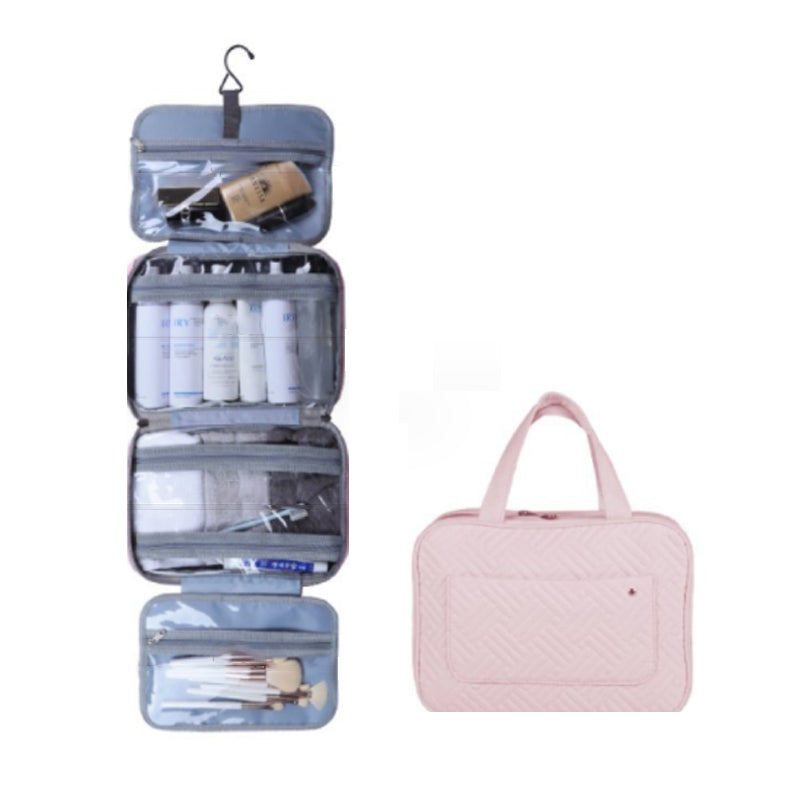 Compact Travel Cosmetic Case with Multiple Compartments