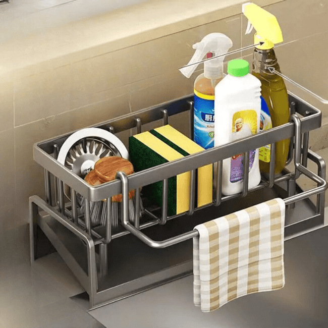 Compact Stainless Steel Kitchen Dish Rack