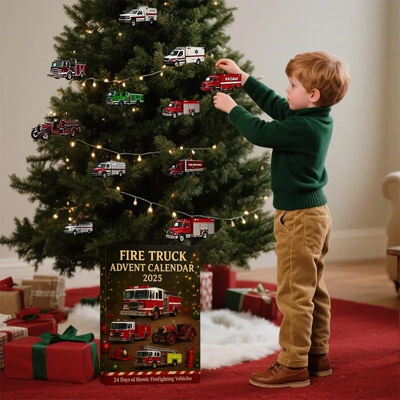 Rescue Fire Truck Christmas Countdown Calendar Set