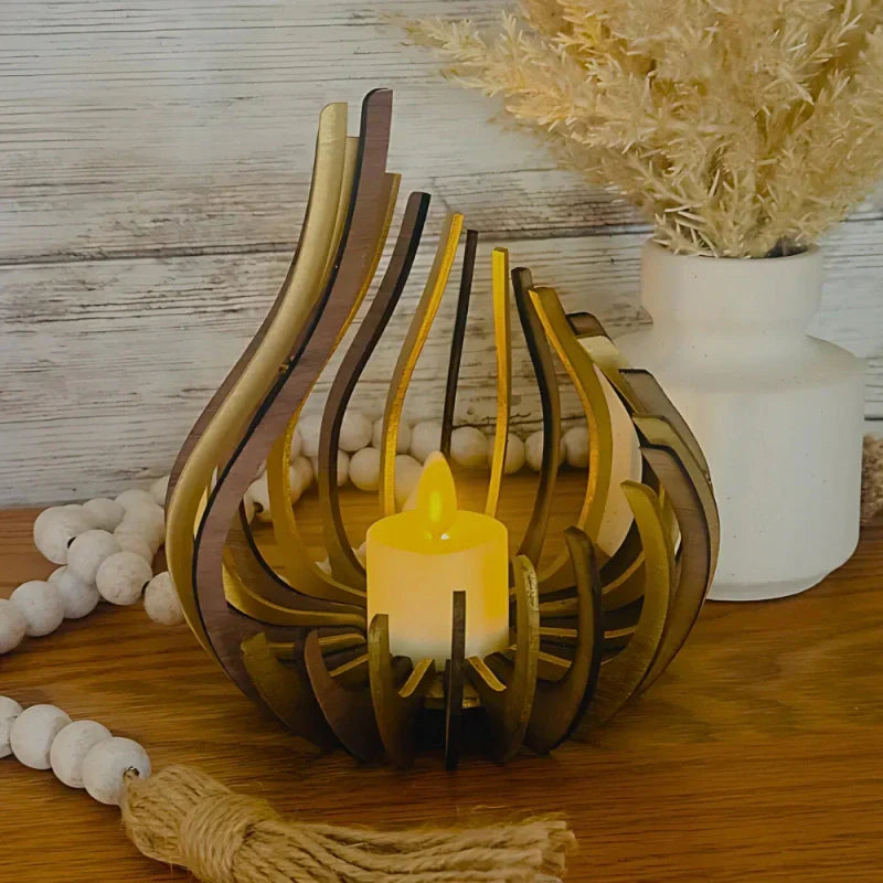 Clear Glass Candle Holder