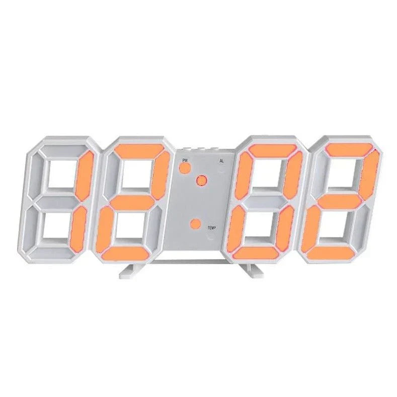 Contemporary Slim LED Digital Wall Clock with Adjustable Light
