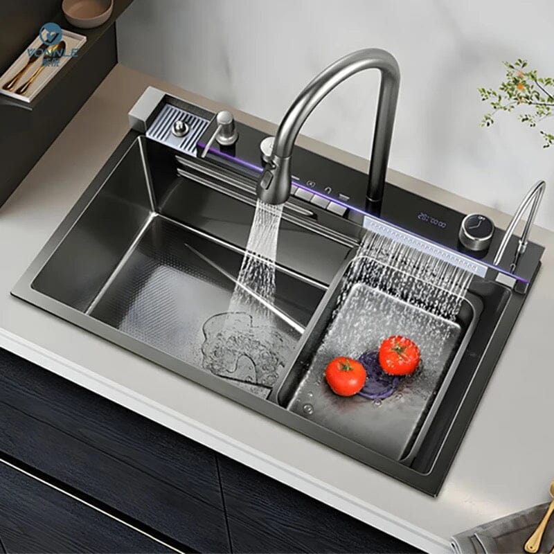 Luxury Brushed Steel Kitchen Sink Faucet - Luxicro