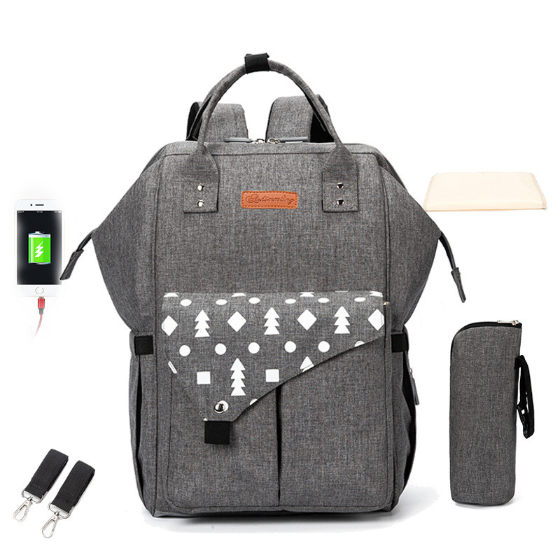 Convenient Diaper Bag with Built-in Phone Charger