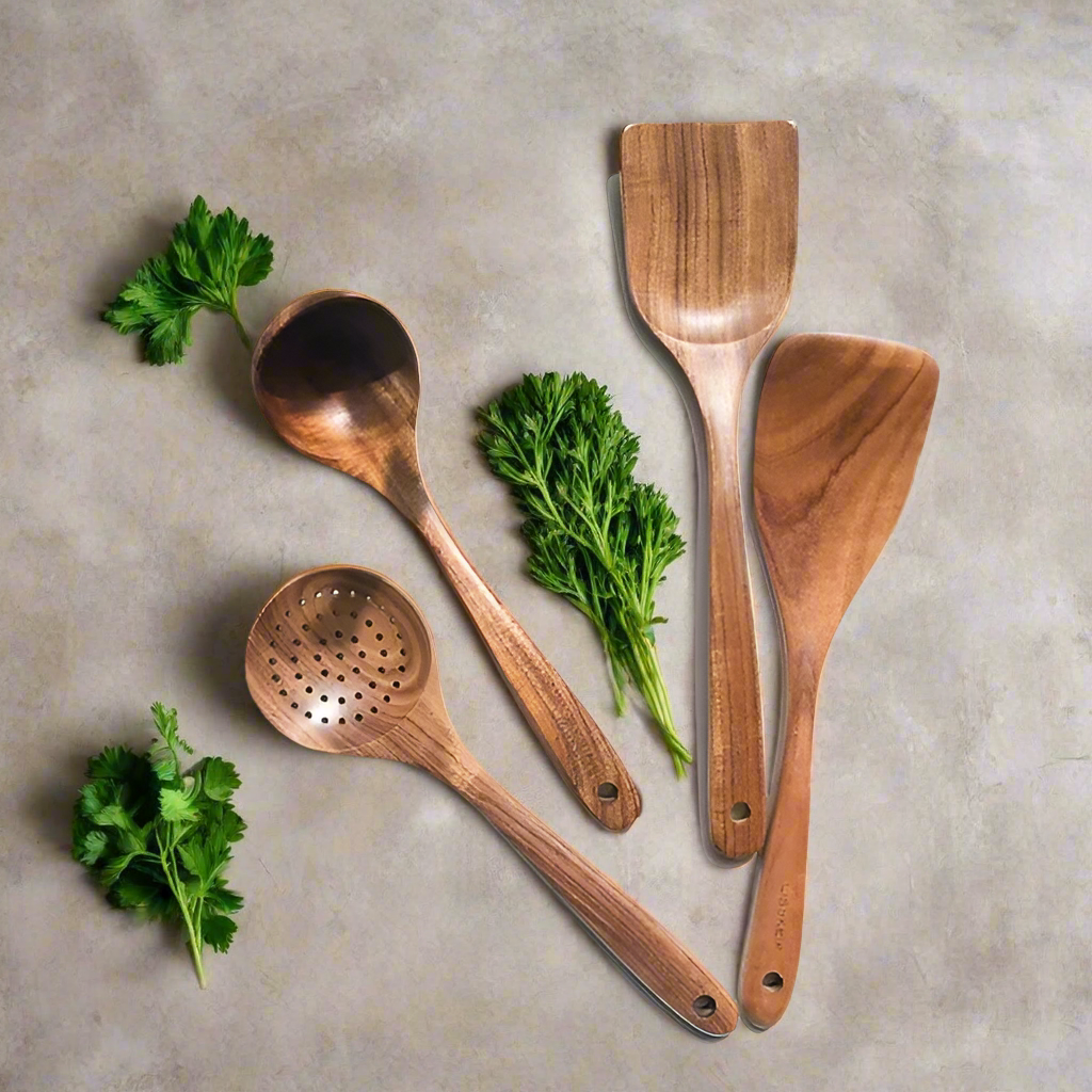 Natural Wooden Cooking Utensil Set
