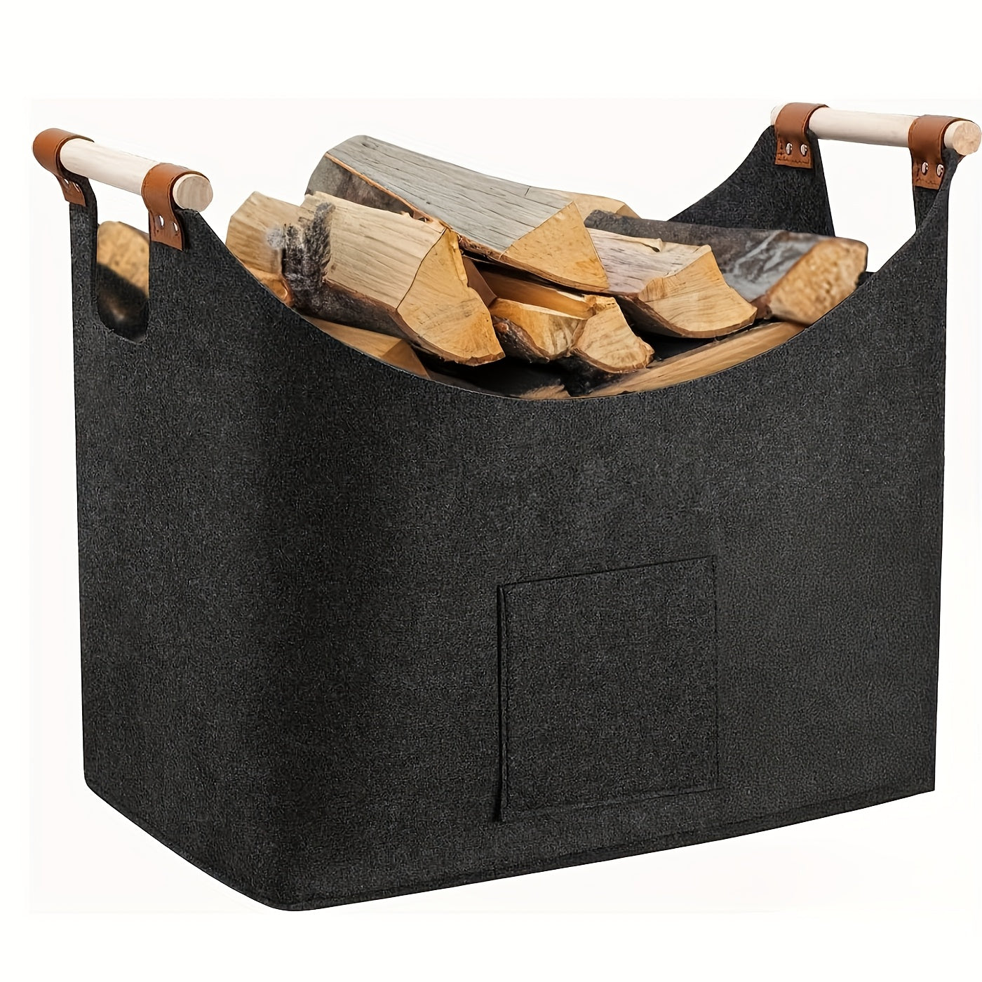 Large Collapsible Log Basket with Metal Handles - Luxicro