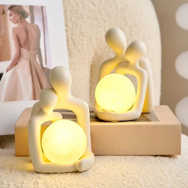Calming White Bedside Lamp - Warm Glow