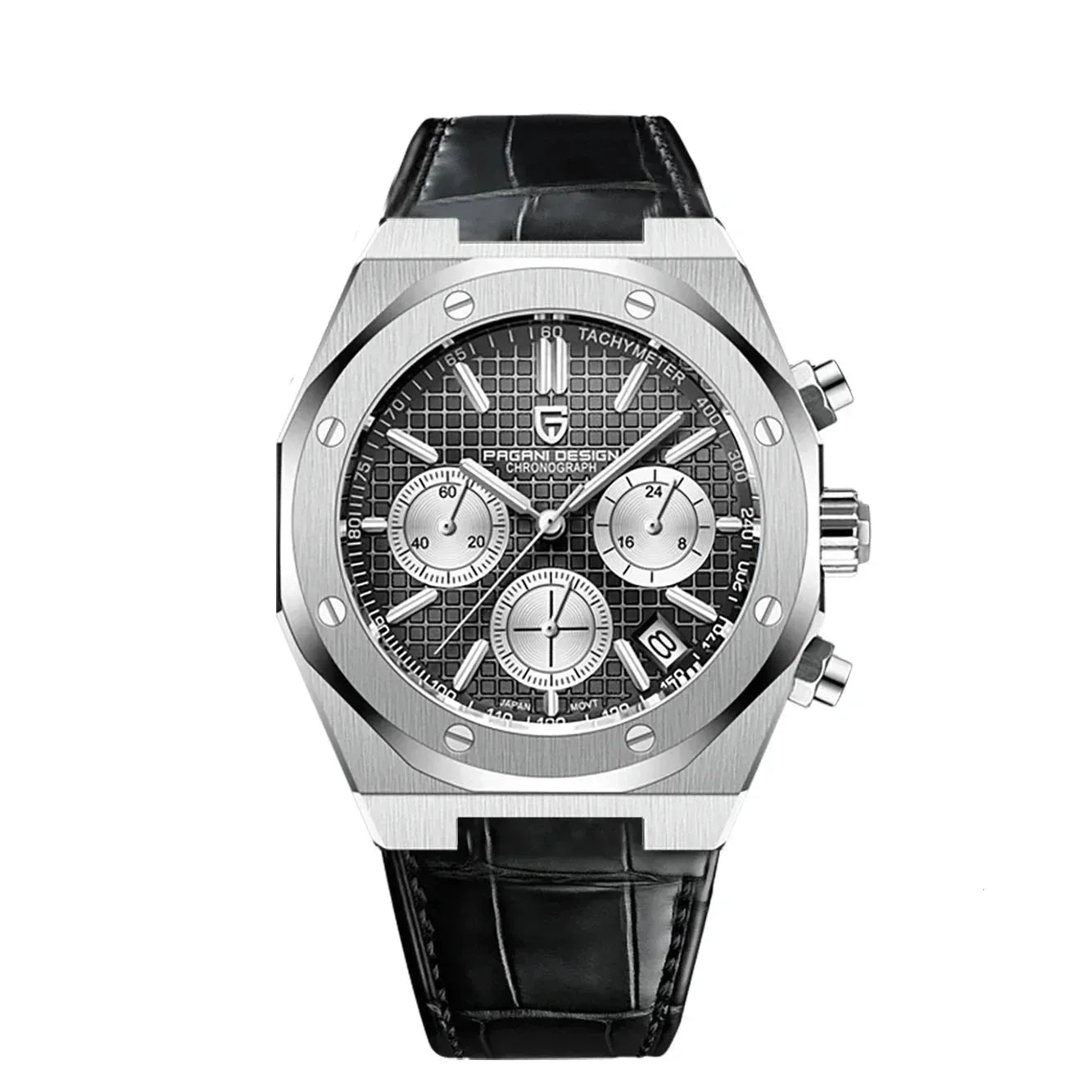 Stylish 40mm Quartz Chronograph Watch - Waterproof Sapphire Glass