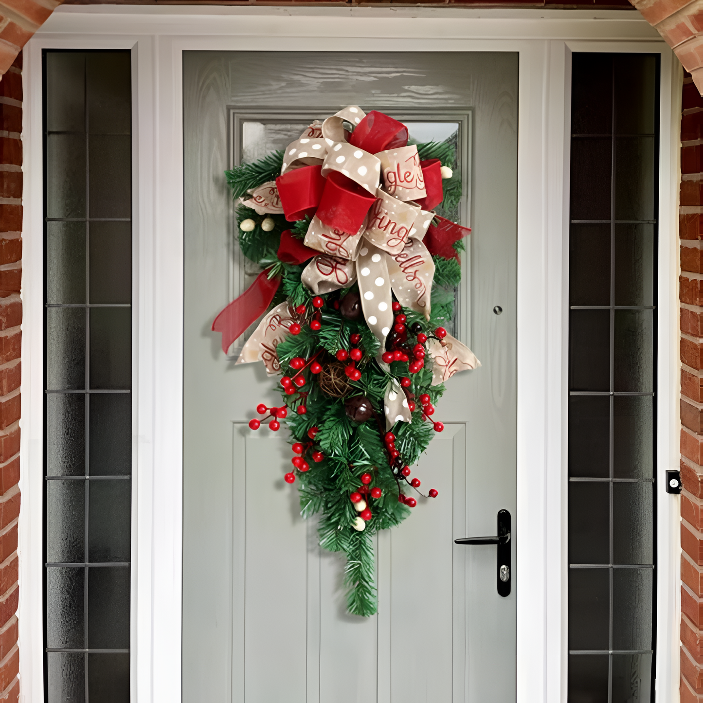Festive Christmas Front Door Wreath - Luxicro