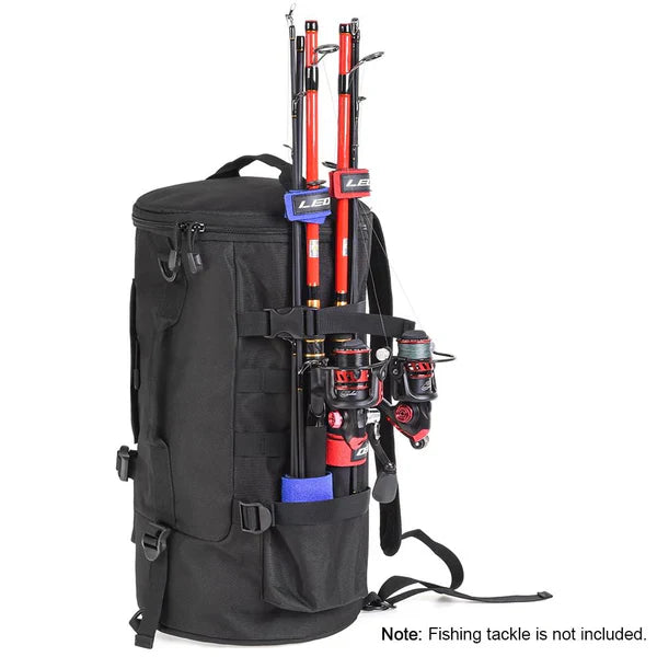 Fishing Gear Bag with Tackle Storage and Rod Pouches - Luxicro