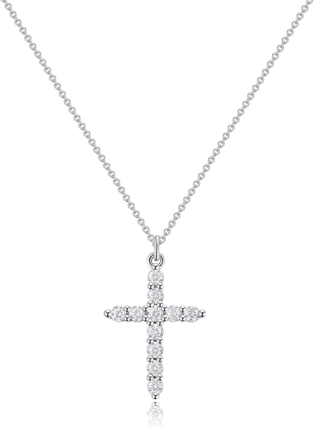 Elegant Gold Tone Cross Chain Necklace