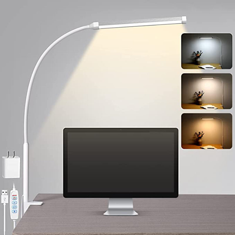 Bright Adjustable Desk Lamp with Clip-On Light
