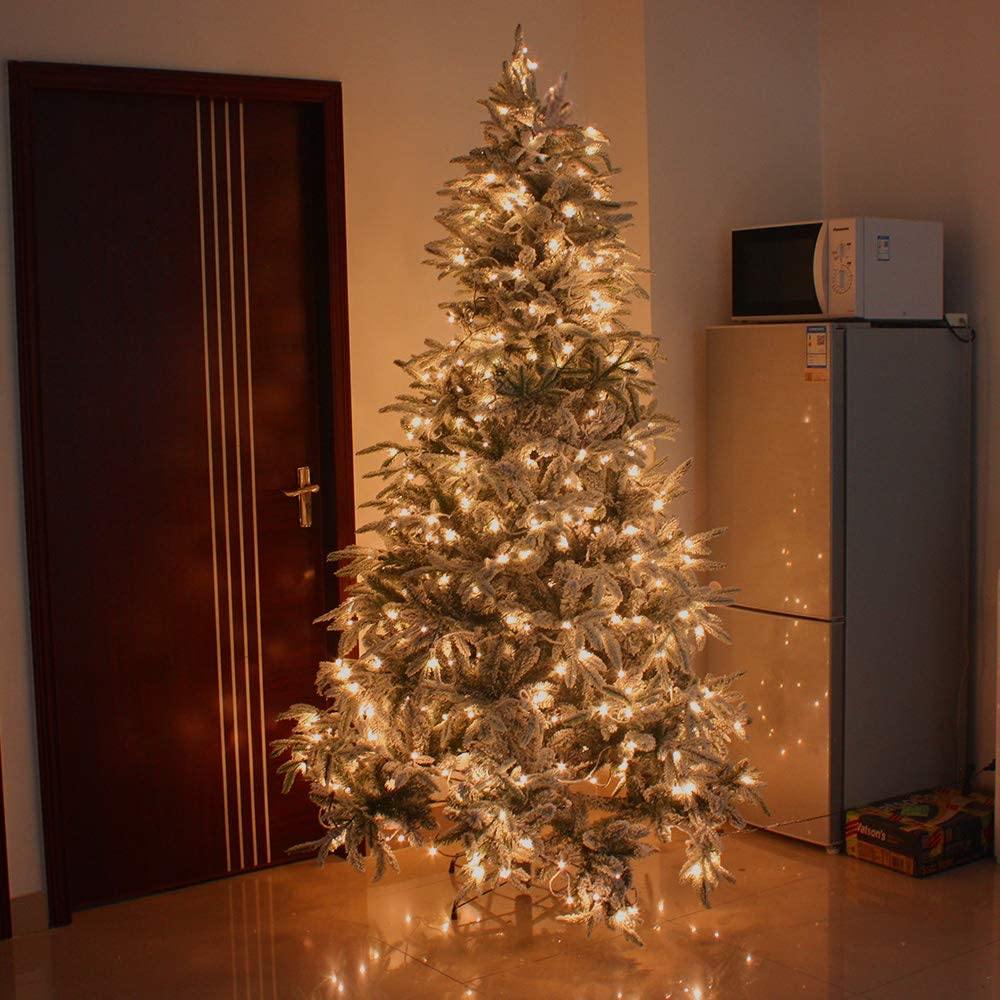 Tall Pre-Lit Christmas Tree with 300 LED Lights and Stand - Luxicro