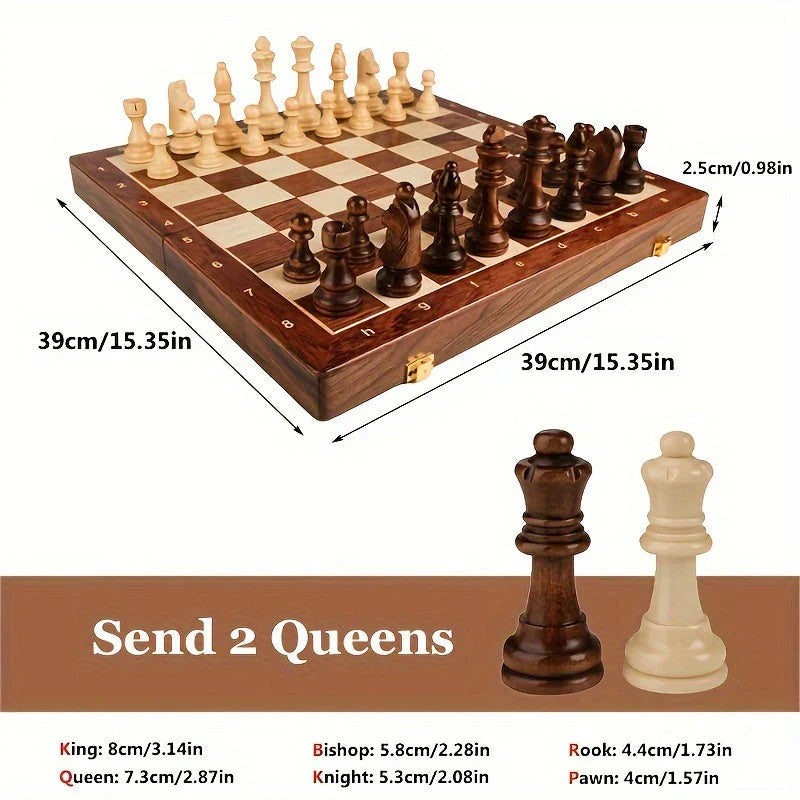 Classic Wooden Chess Board Set for Tournament Play