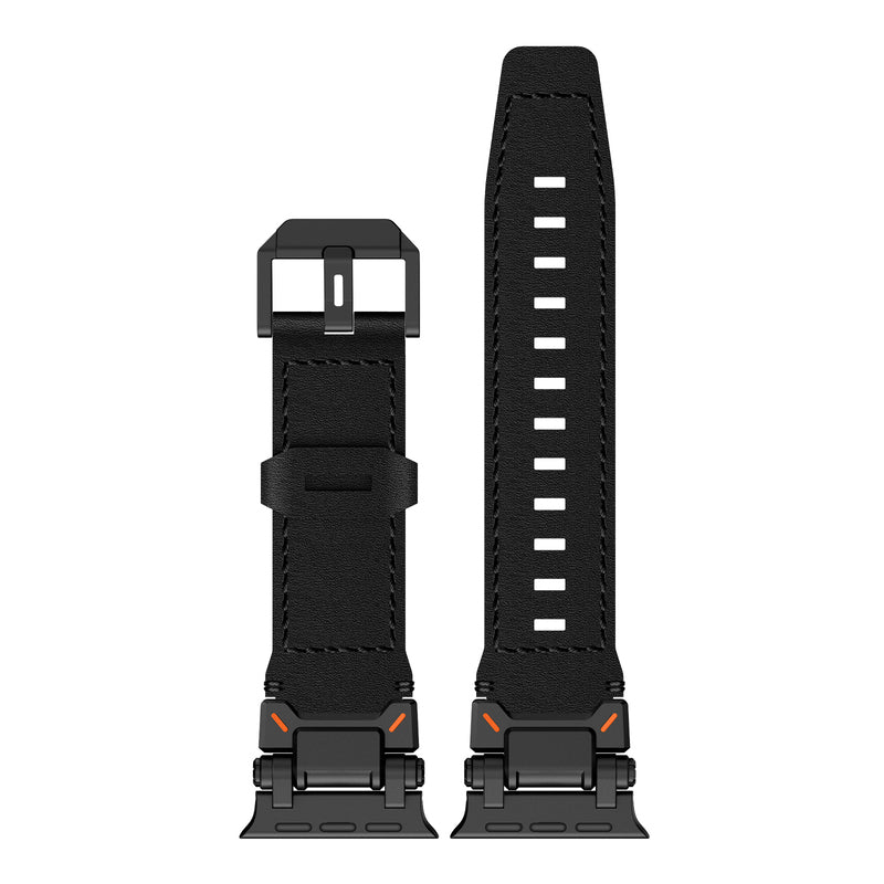 Rugged Brown Leather Strap For Apple Watch