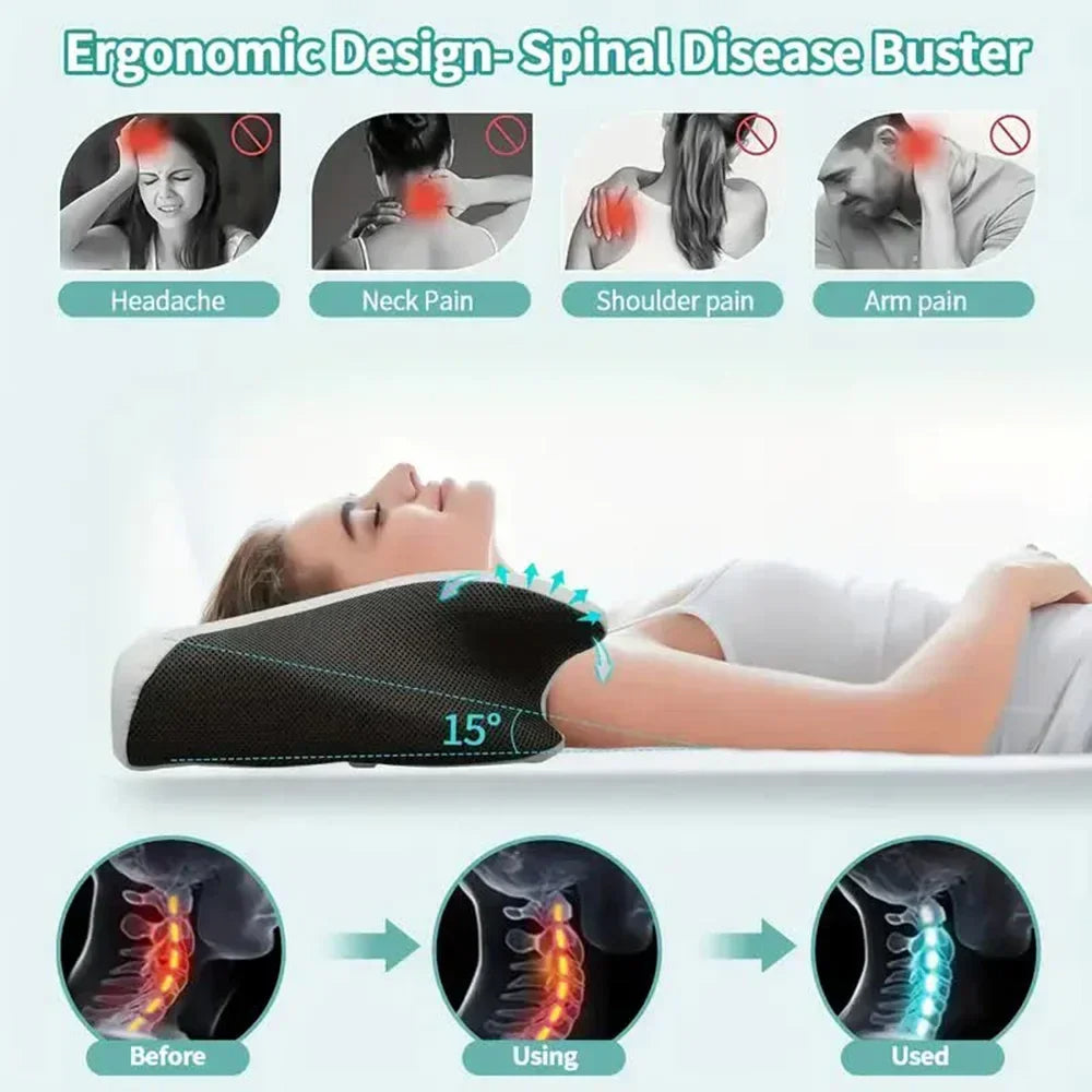 Contoured Neck Pillow For Back Support And Relief