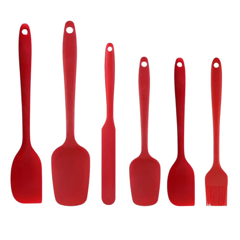 Soft Rubber Spatula Set 6 Piece Kitchen Utensils