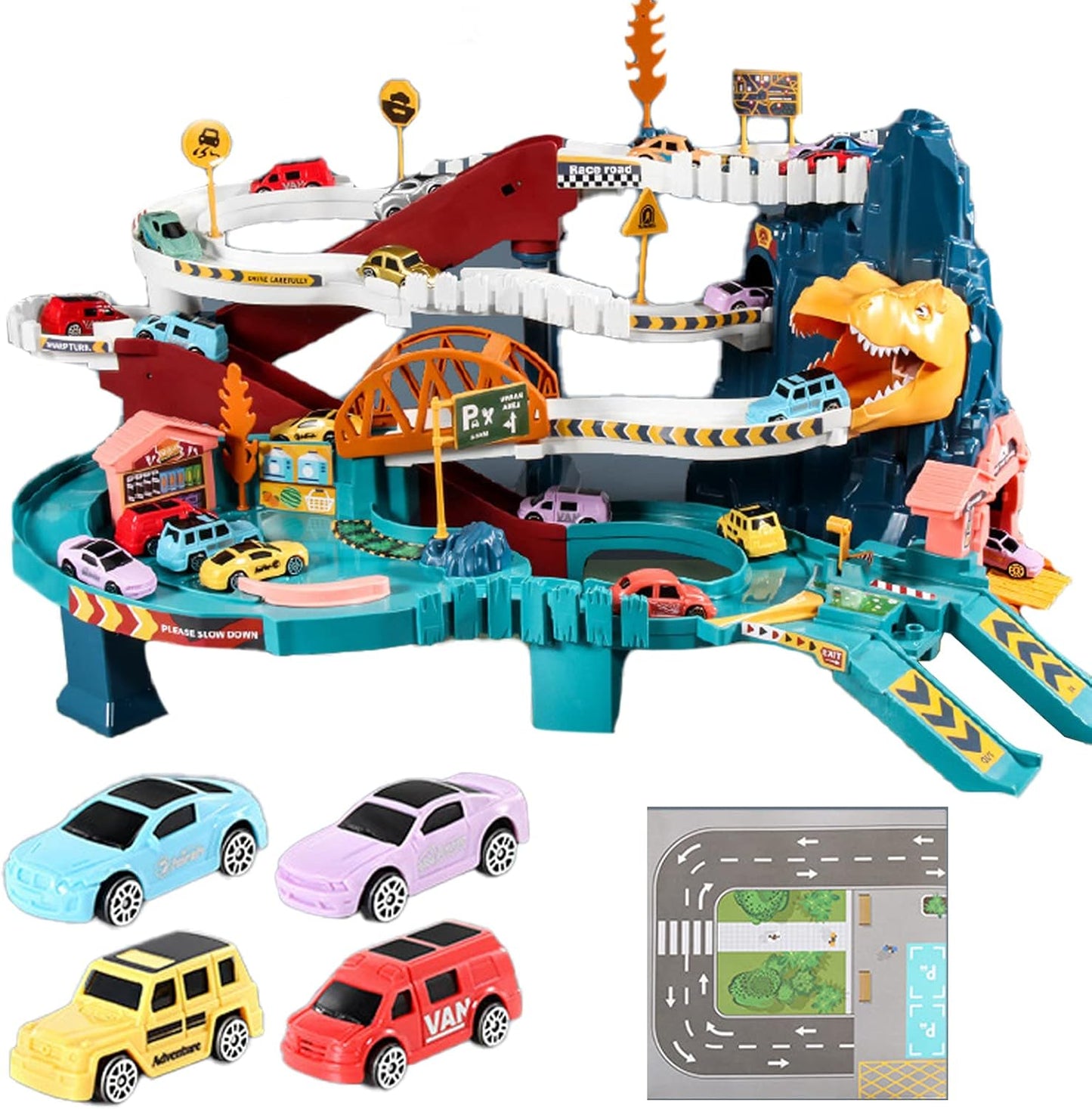 Exciting Dinosaur Action Play Set with Vehicles - Luxicro