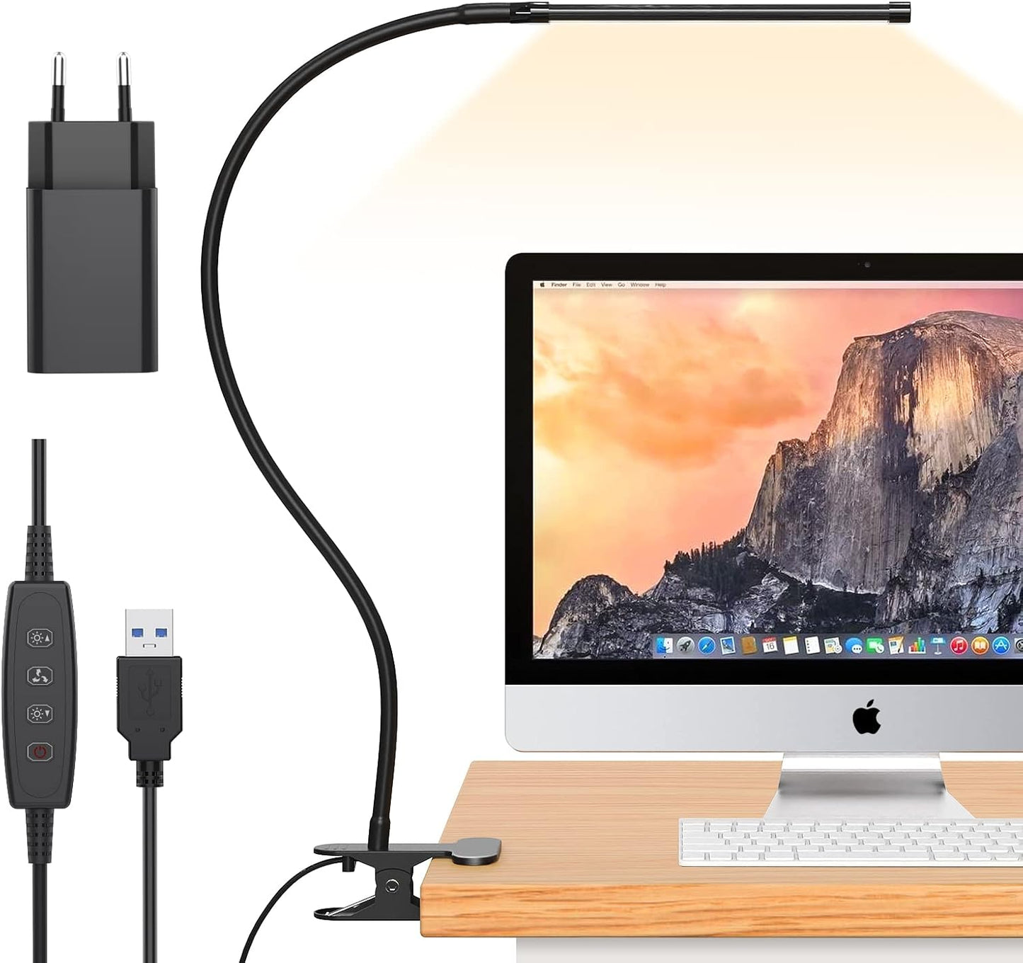 Flexible LED Desk Lamp with USB Port & Adjustable Arm