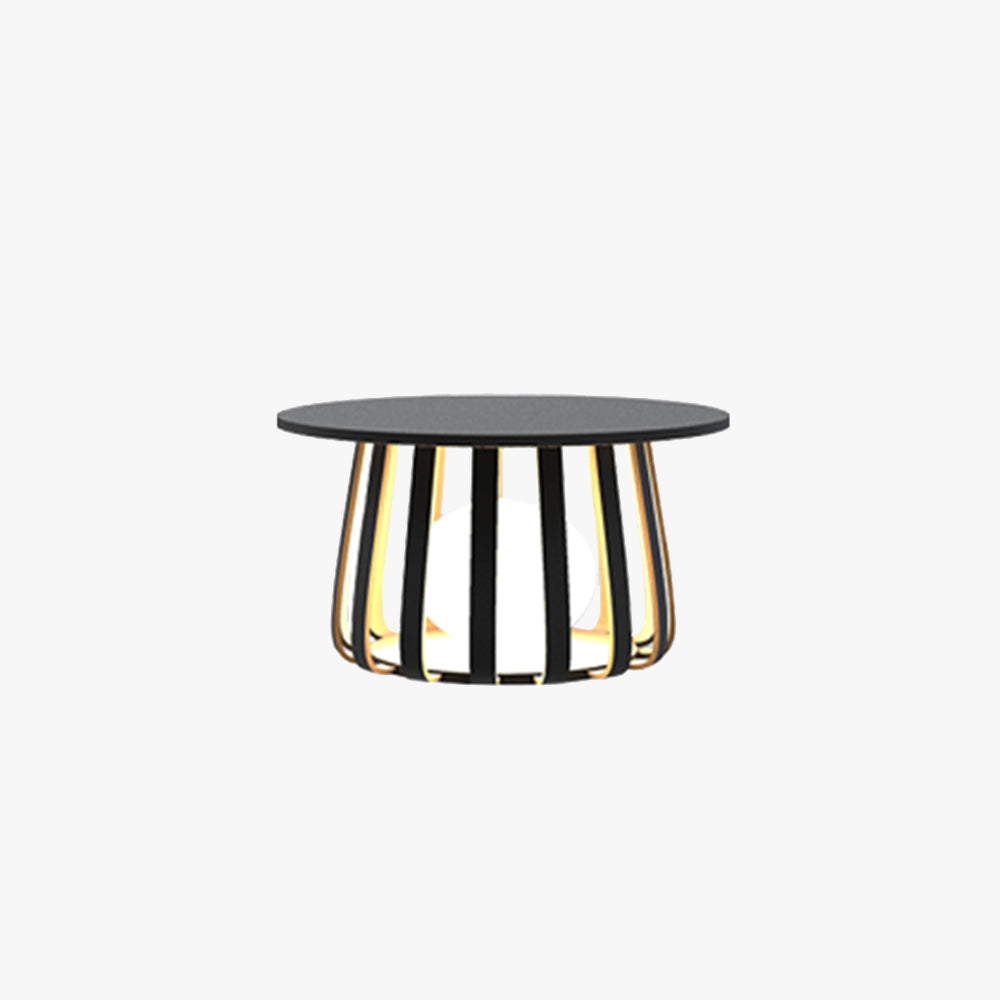 Stylish Metal Outdoor Solar Floor Lamp with Table Base - Luxicro