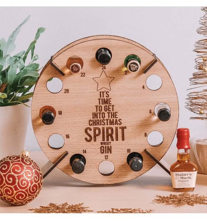 Wooden Christmas Countdown Calendar for Beer and Wine
