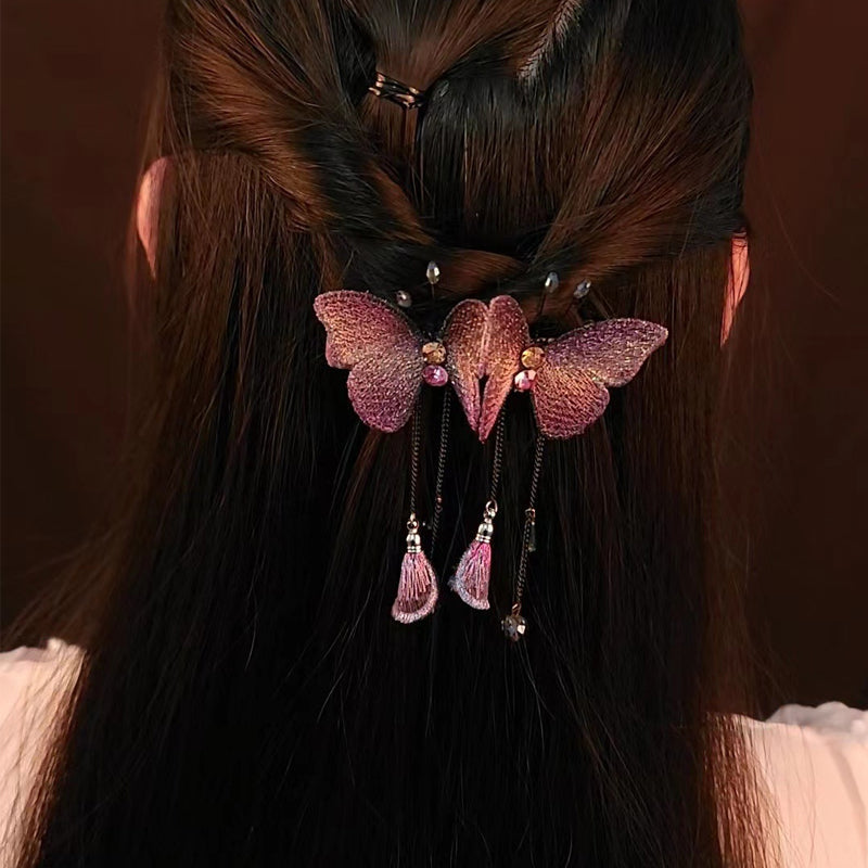 Beautiful Butterfly Hair Clip with Tassels